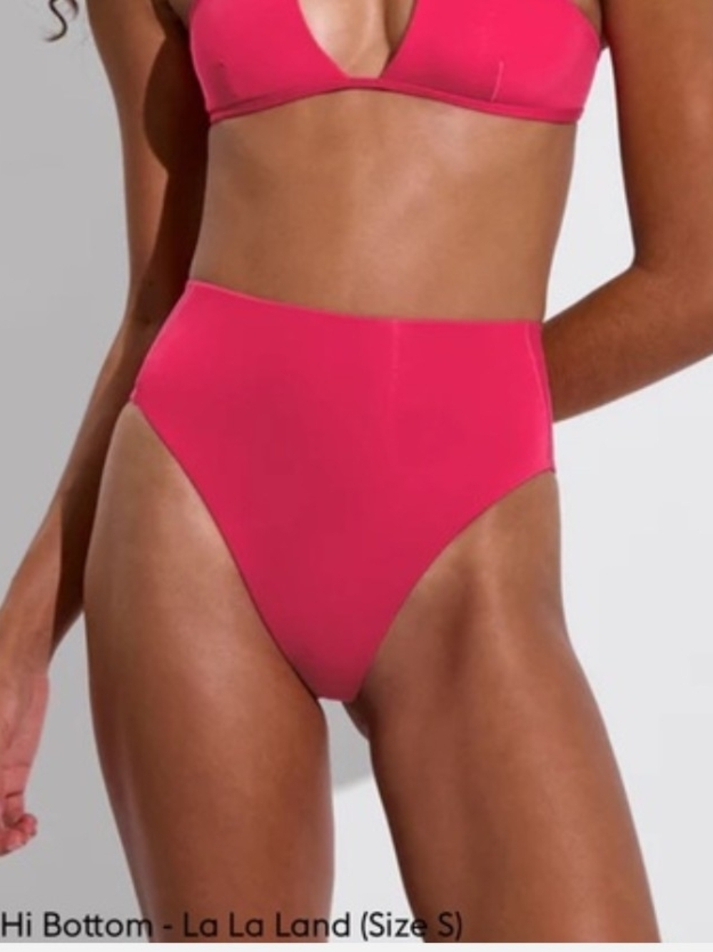 Left On Friday Hi Bottom High-Waist Bikini Bottom in Hot Pink
